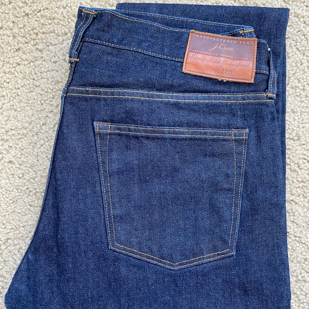 J Crew 770 Dark Denim Jeans NWOT- 32x32